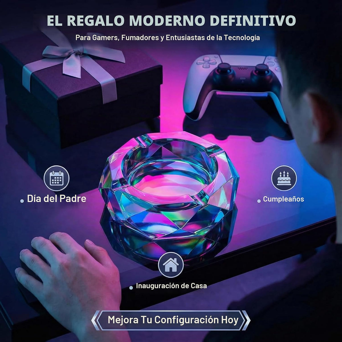 Kaforise Cenicero pesado K9 de cristal para cigarrillos \u2013 Eleg...