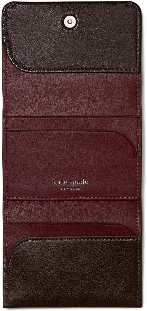 Kate Spade New York Tarjetero de cuero esmaltado Halo Cartera triple