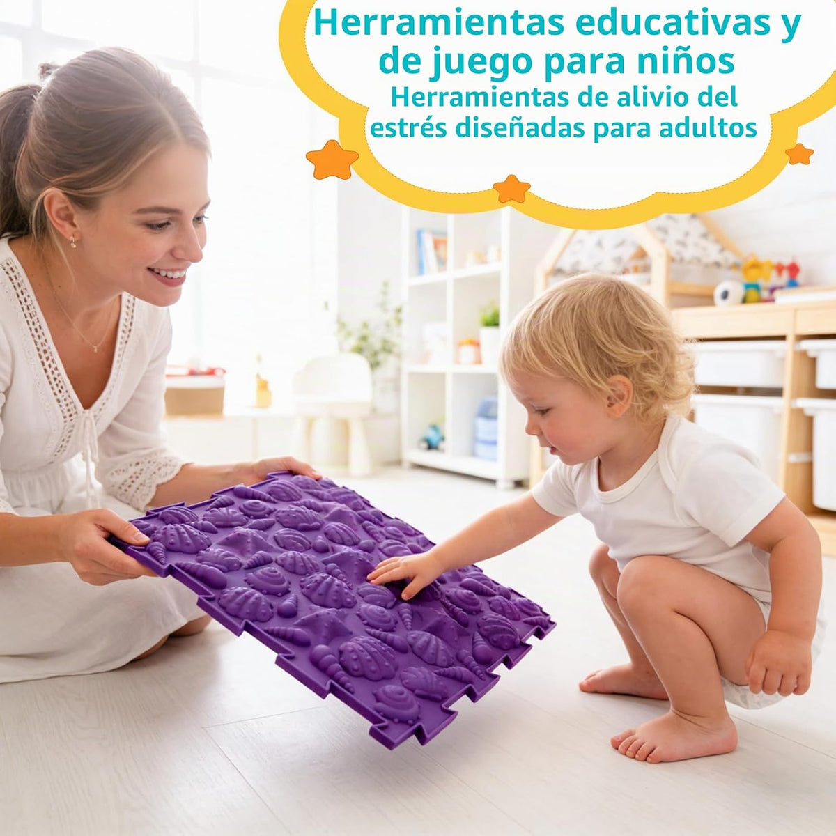 Art3d Alfombrillas sensoriales para niños, paquete de 6 azulejos |...