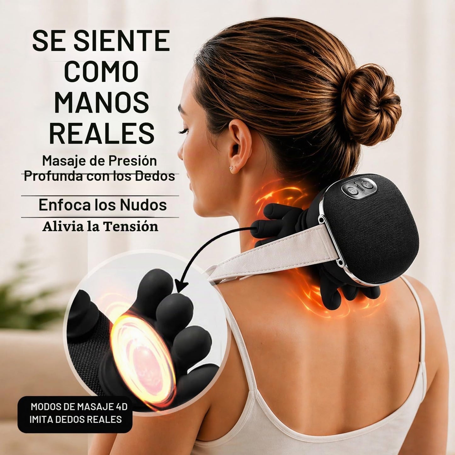 BeFit24 Masajeador de cuello de tejido profundo con calor, 4D mejor...