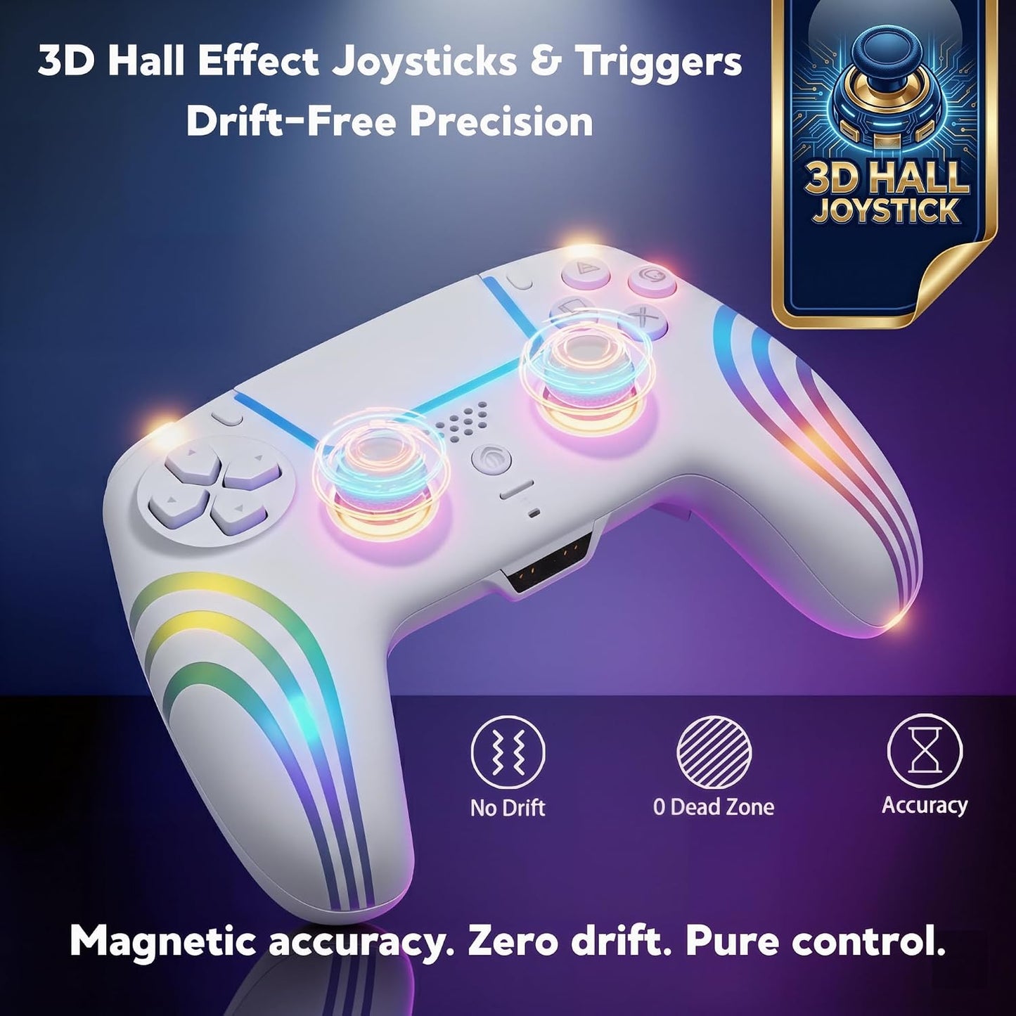 Controlador RGB inalámbrico CtrlXs para PS5, PS5 Slim, PS5 Pro y PC...