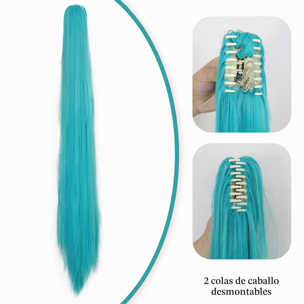 ANOGOL - Gorra de pelo + peluca verde de 48 pulgadas\/120 cm, peluc...
