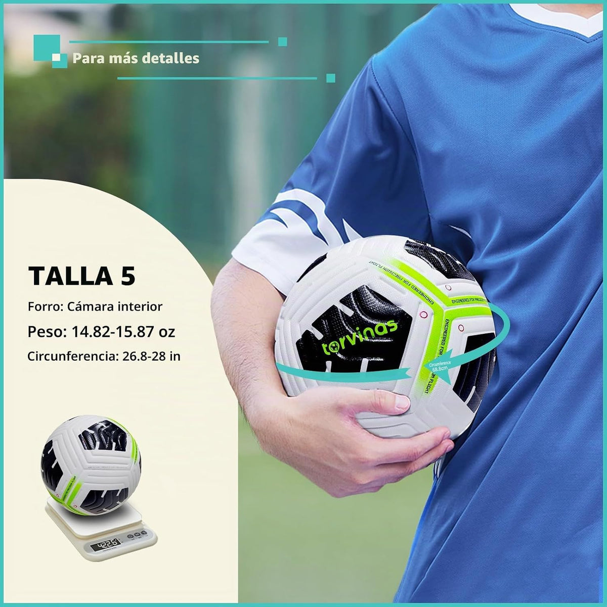 Torvinas Balón de fútbol Tamaño 5,4 \u2013 Piel sintética impermeab...