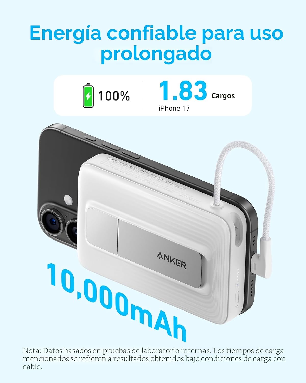 Anker Zolo Banco de Energía Magnético, Cargador Portátil Inalámbric...