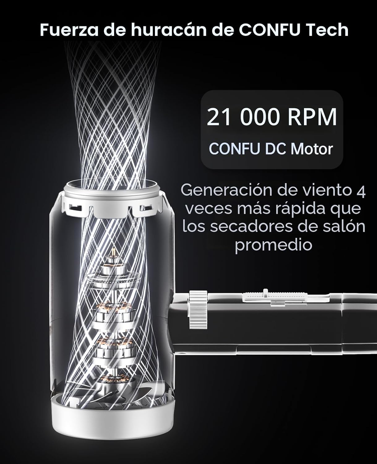 Secador de Pelo con Difusor, CONFU Secador de Pelo para Cabello Riz...