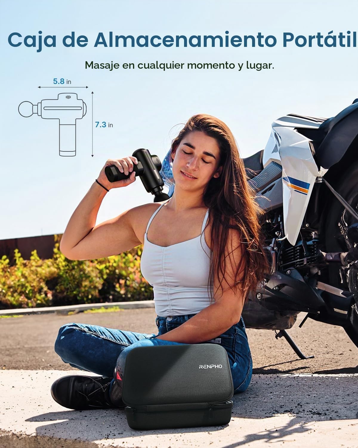 RENPHO Pistola de masaje activa tejido profundo, masajeador de cuel...