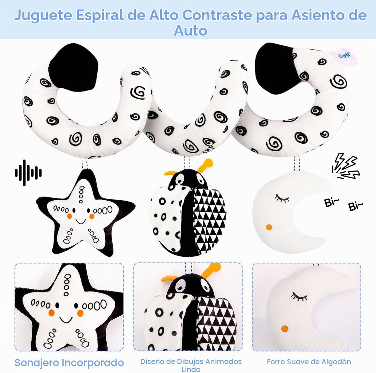 Flyxingxia Juguetes sensoriales para bebés de alto contraste para r...