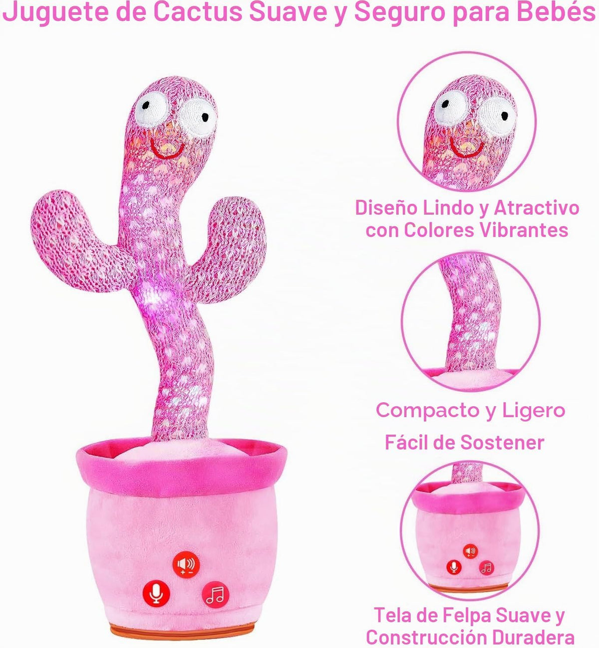 Juguetes Interactivos para Bebés, Juguete de Cactus Bailarín que Ha...