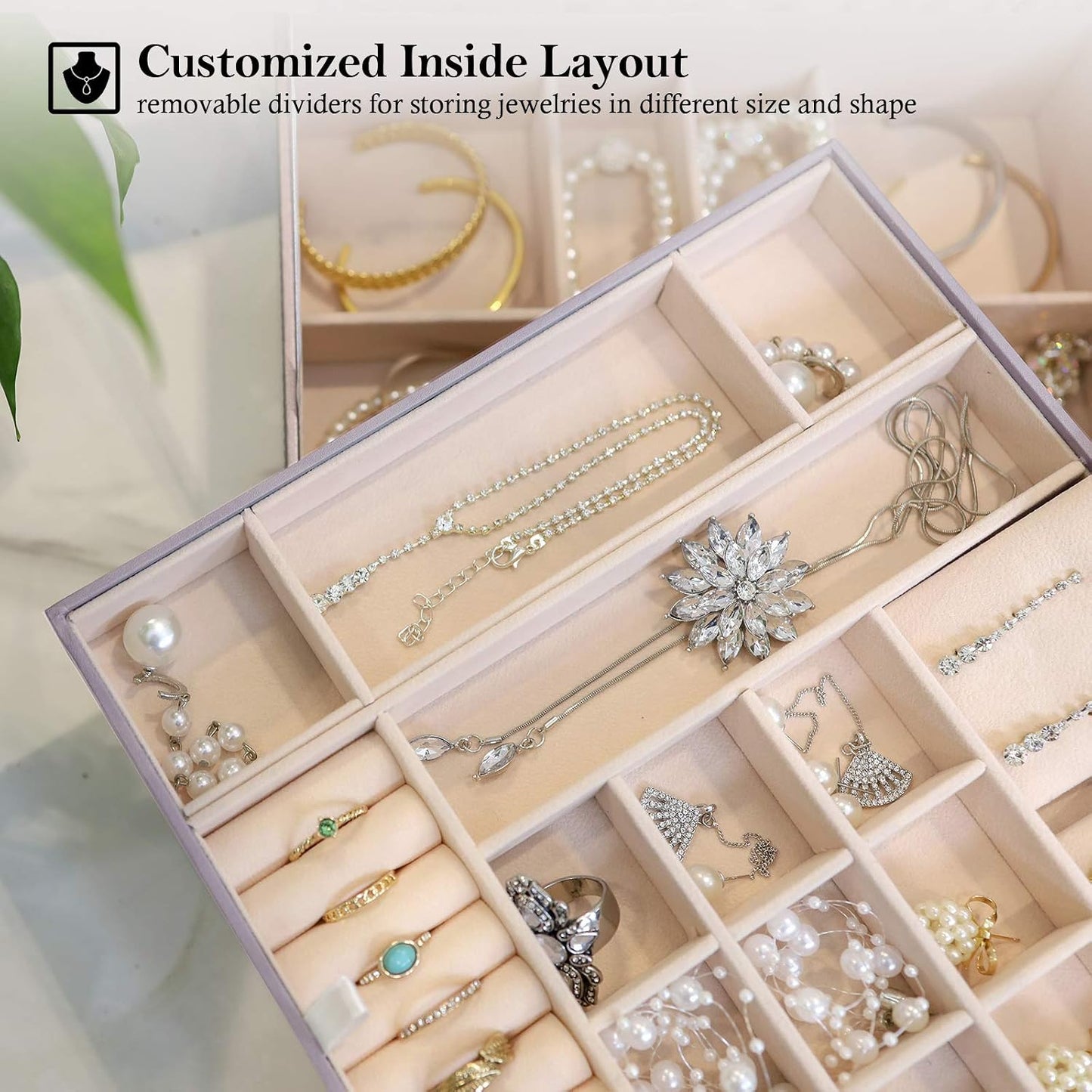ProCase Caja de Joyas para Mujeres, Organizador de Joyas Grande de...