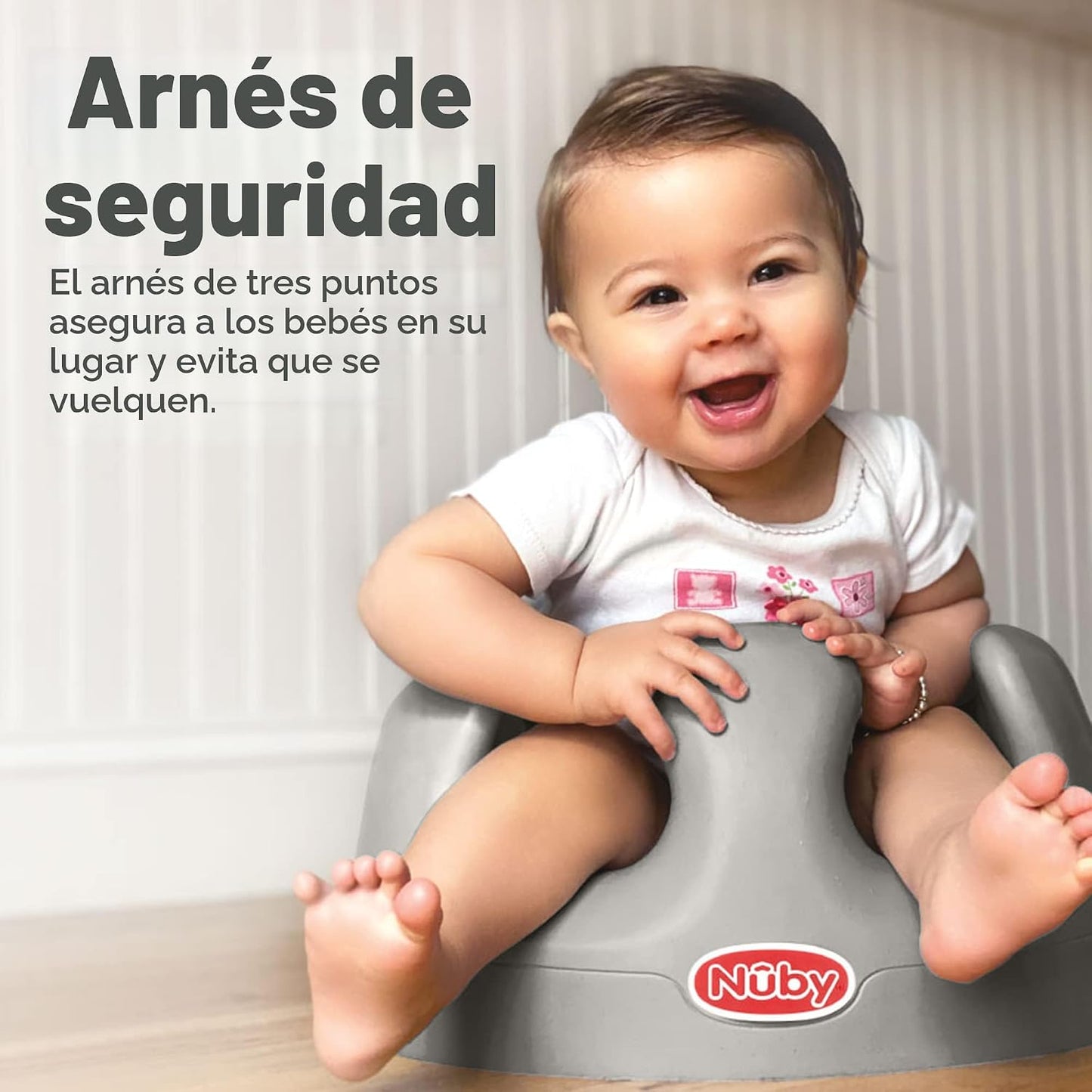 Nuby My Floor Seat - Silla de bebé portátil con cojín de espuma sua...
