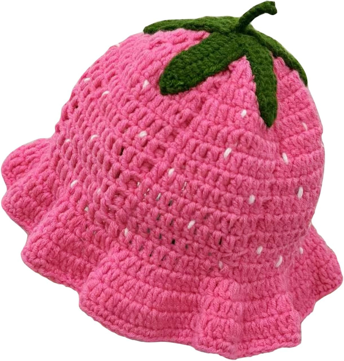 Hshsclth Sombrero de pescador de ganchillo de fresa para mujer, som...