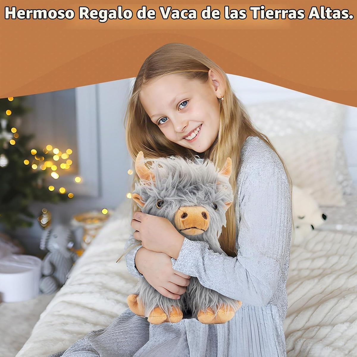 Marysun Juguete de Peluche de Vaca Highland No Apto para Microondas...