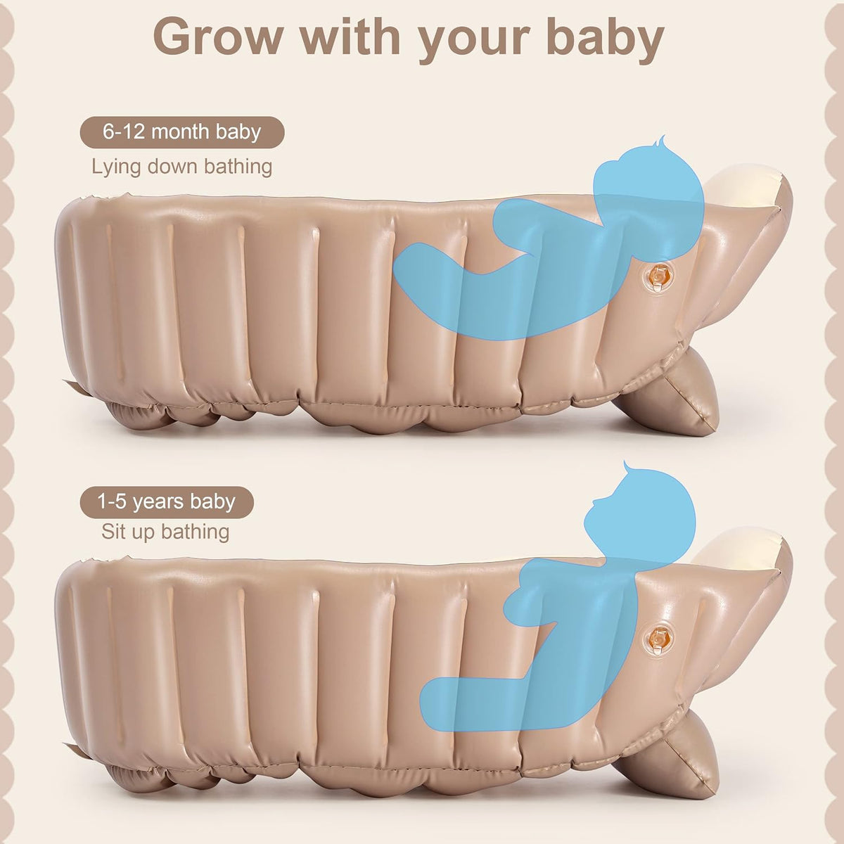MINK Bañera inflable para niños pequeños \u2013 Bañera portátil con...