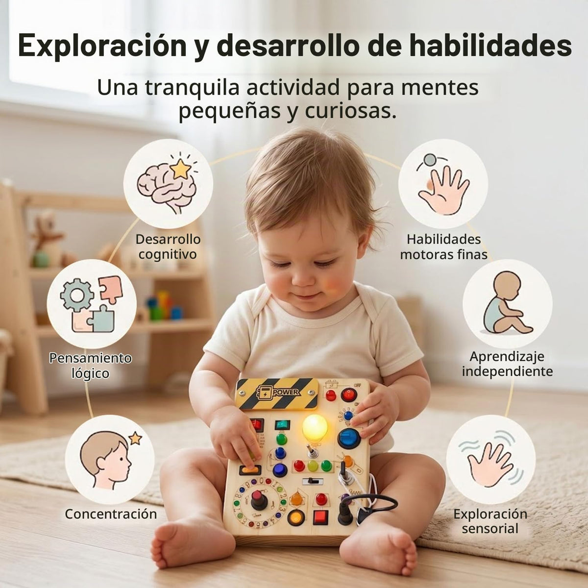 RichBoy Tableros ocupados, estilo interruptor de luces, madera, 37...