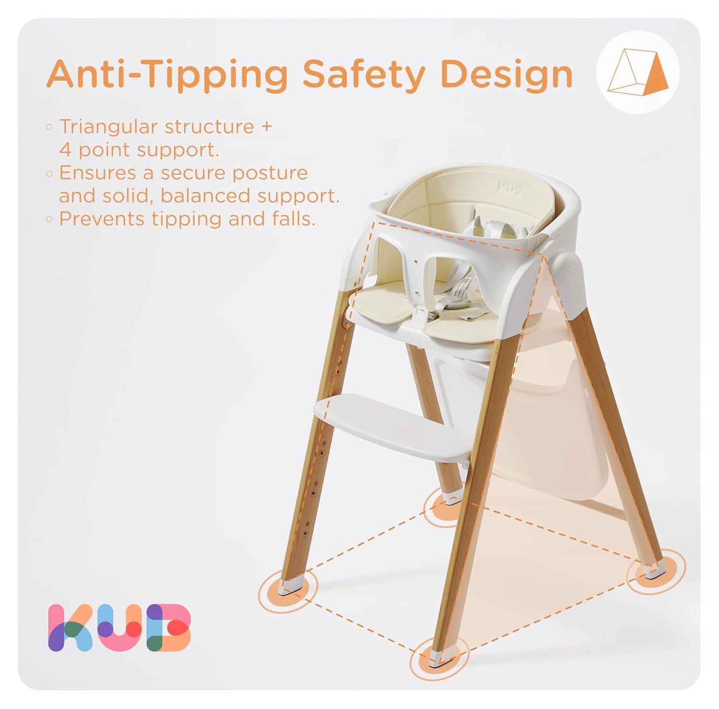 KUB Silla Alta para Bebés y Niños Ajustable Plegable Convertible co...