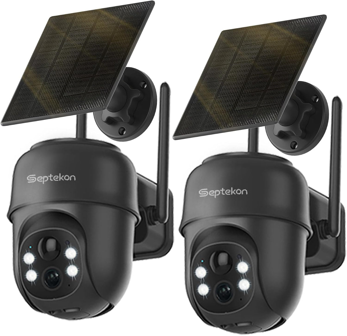 Septekon 2K Cámaras de seguridad solar inalámbricas para exteriores...