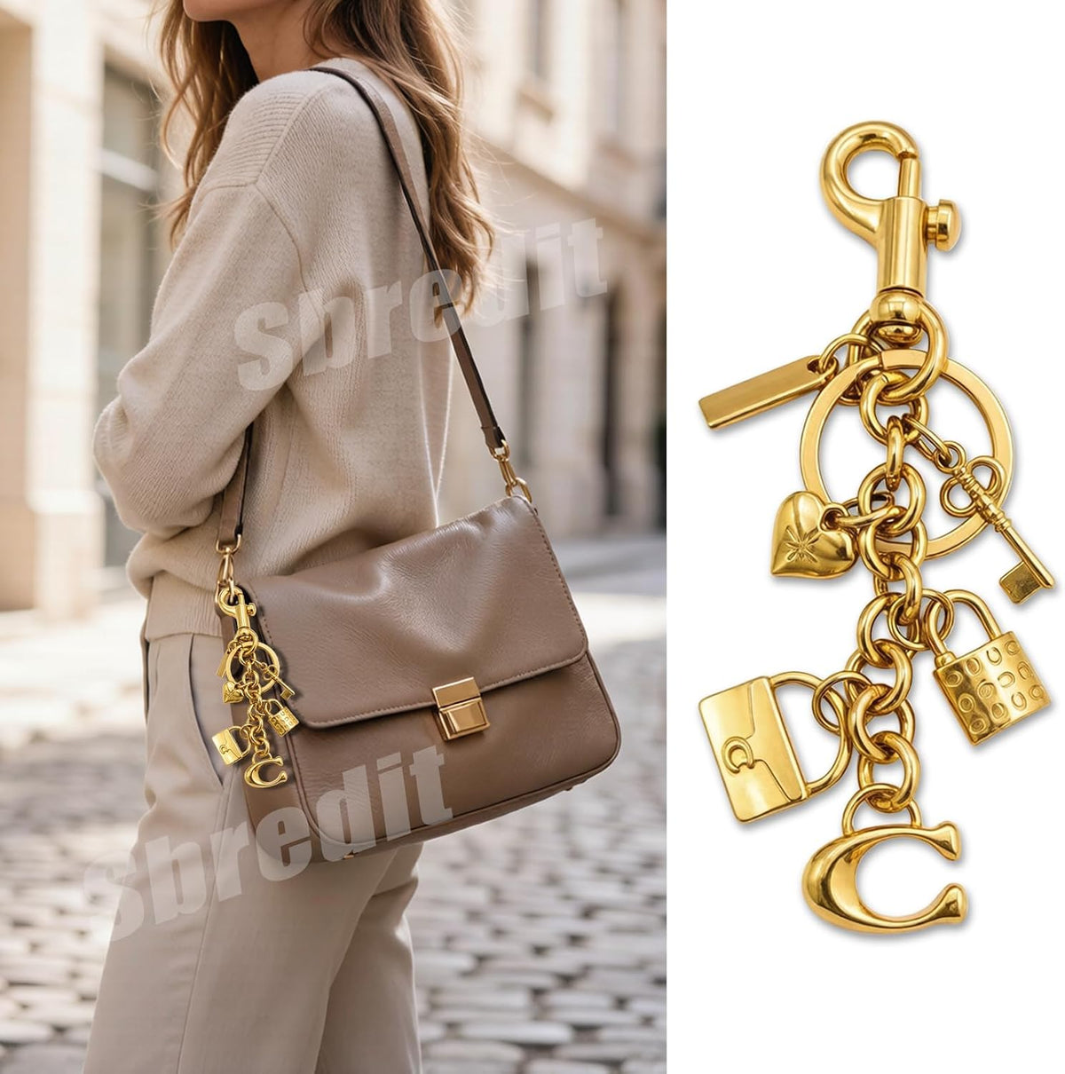 Sbredit Colgantes para bolsos, dije de bolso para bolsos, cadena de...
