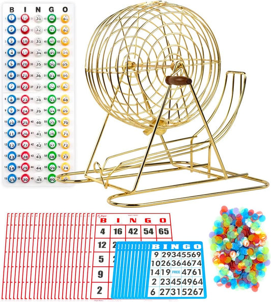 Regal Bingo - Juego de bingo profesional con jaula de rueda de 11 p...