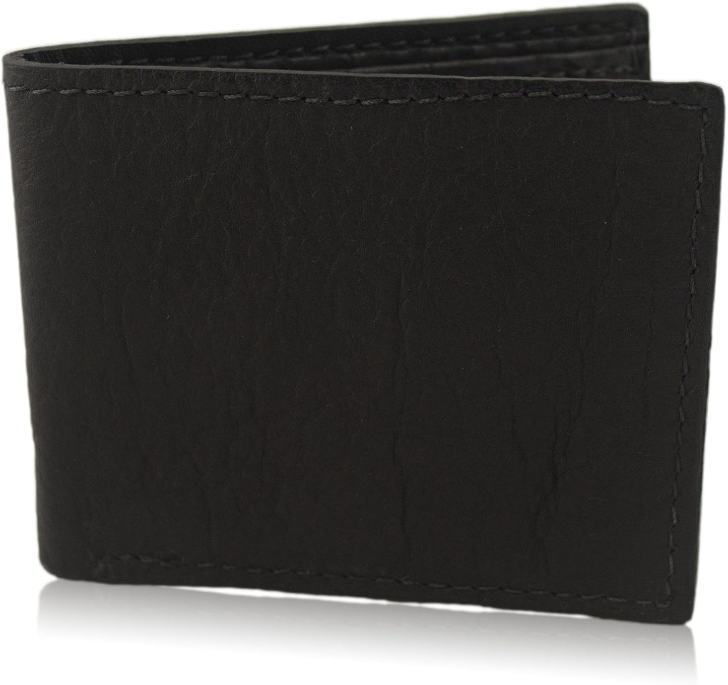 Cartera plegable de piel auténtica de bisonte\/búfalo hecha a mano,...