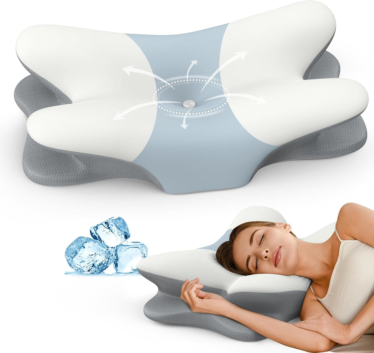 Almohada cervical para el cuello \u2013 Almohadas de espuma viscoel...