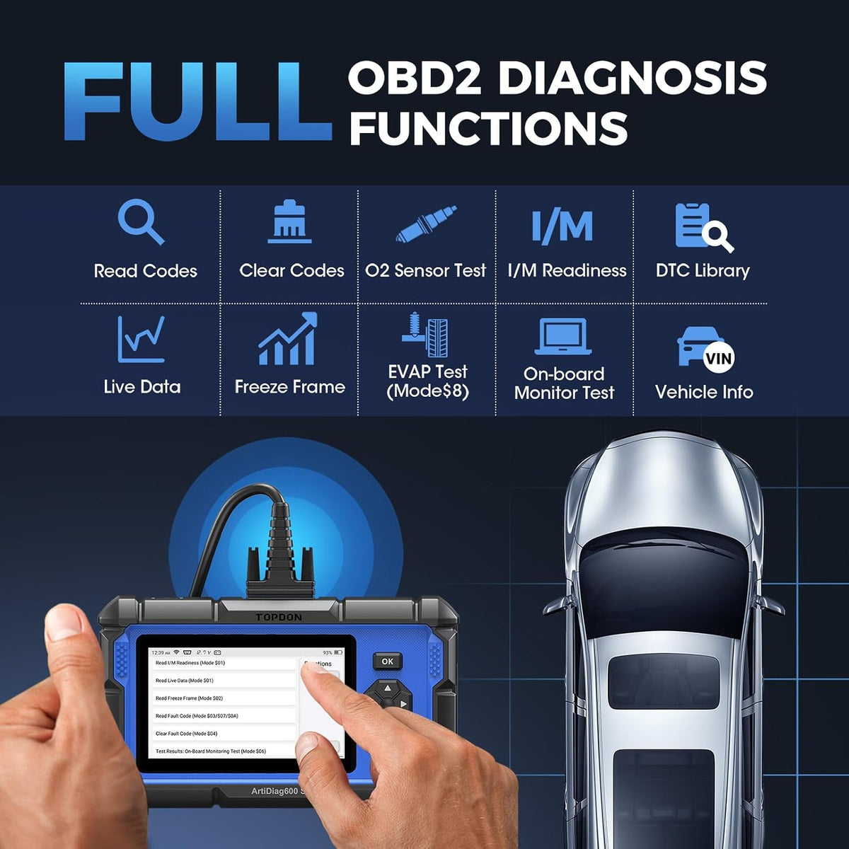 Escáner OBD2 TOPDON AD600S - Herramienta de escaneo, diagnóstico, p...