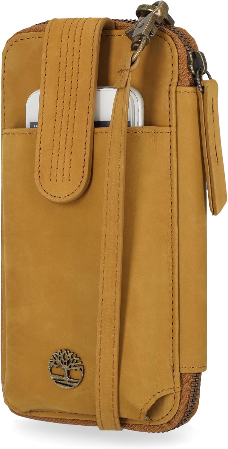 Timberland - Bolso cruzado de cuero RFID para teléfono de mujer