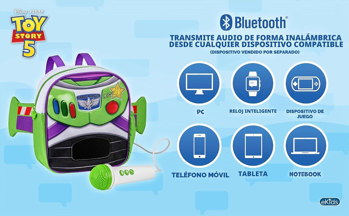 Toy Story 5 - Cambiador de voz Bluetooth Jetpack con micrófono para...