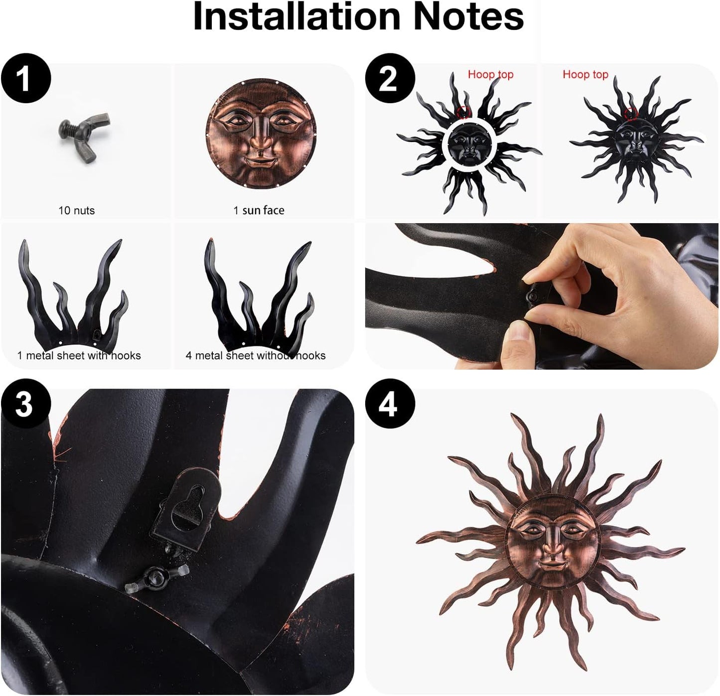 VZVXCC Arte de pared grande de sol de metal - Decoración de pared c...
