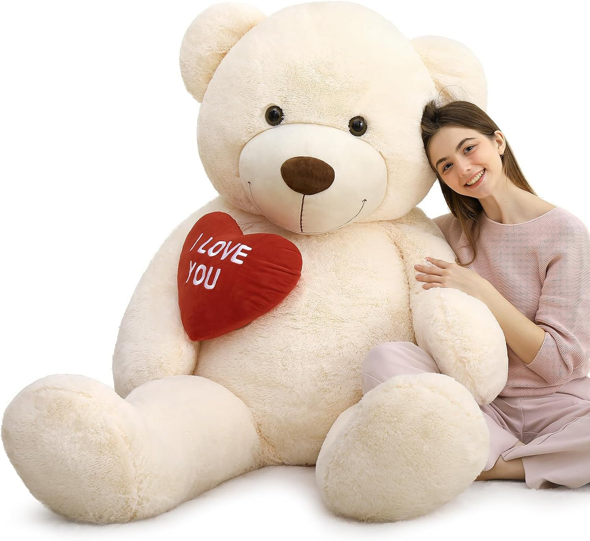 MaoGoLan Oso de Peluche Gigante de 5 Pies de Altura - Corazón Rojo...