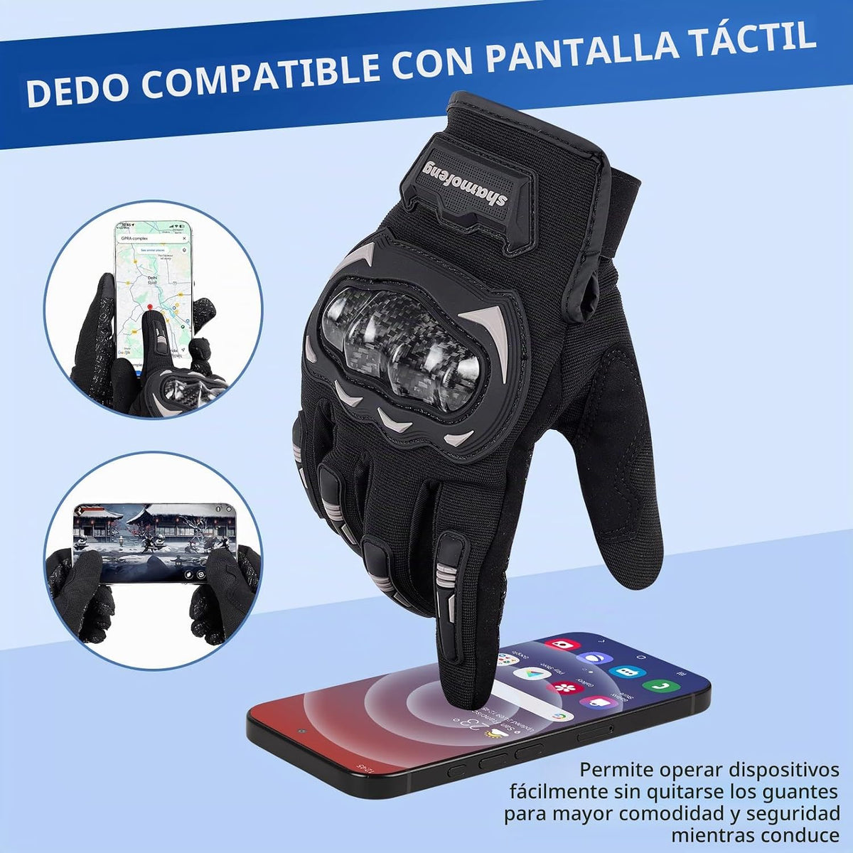shamofeng Guantes de motocicleta para hombres y mujeres, pantalla t...
