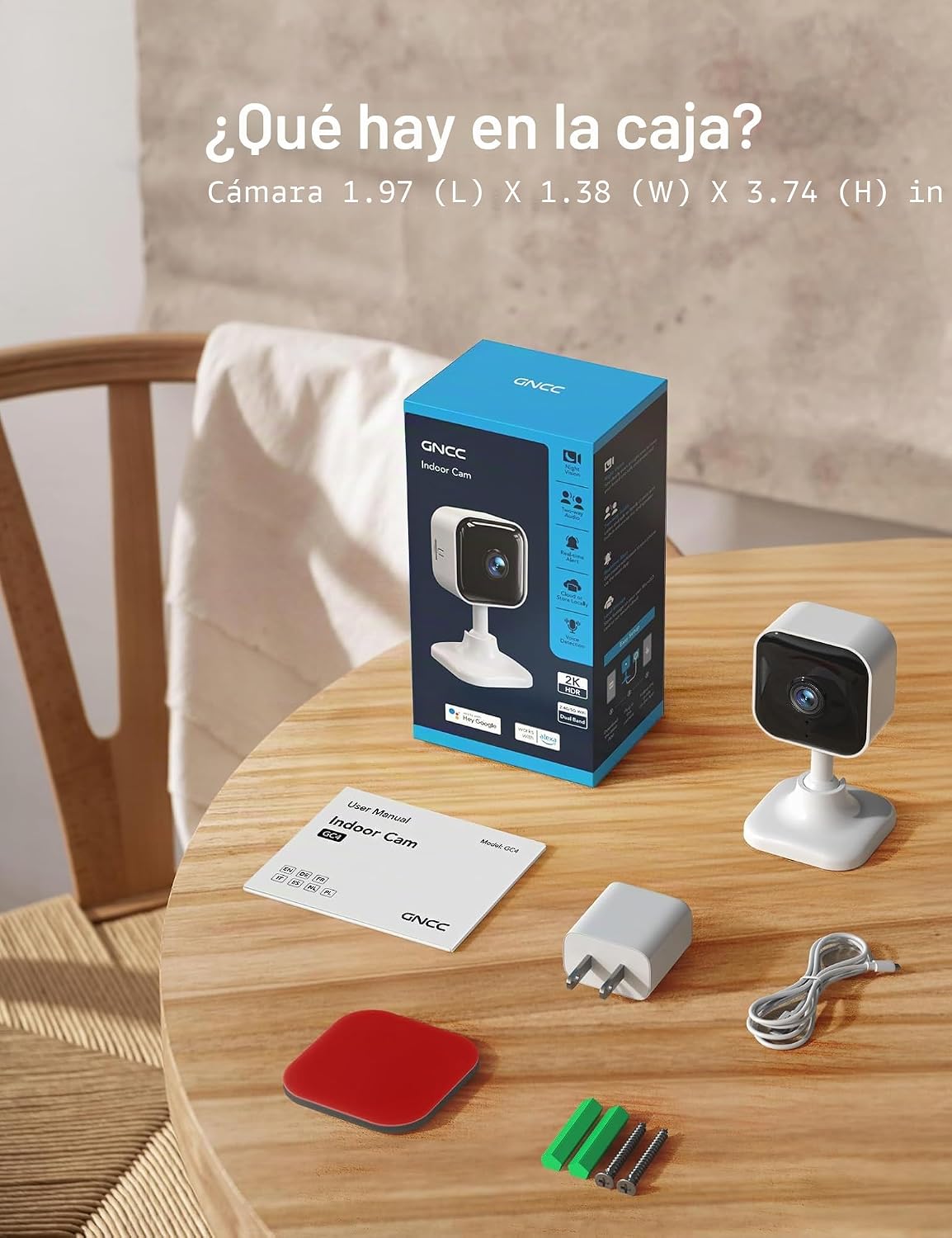 GNCC Cámaras 2K para cámaras interiores de seguridad para el hogar...