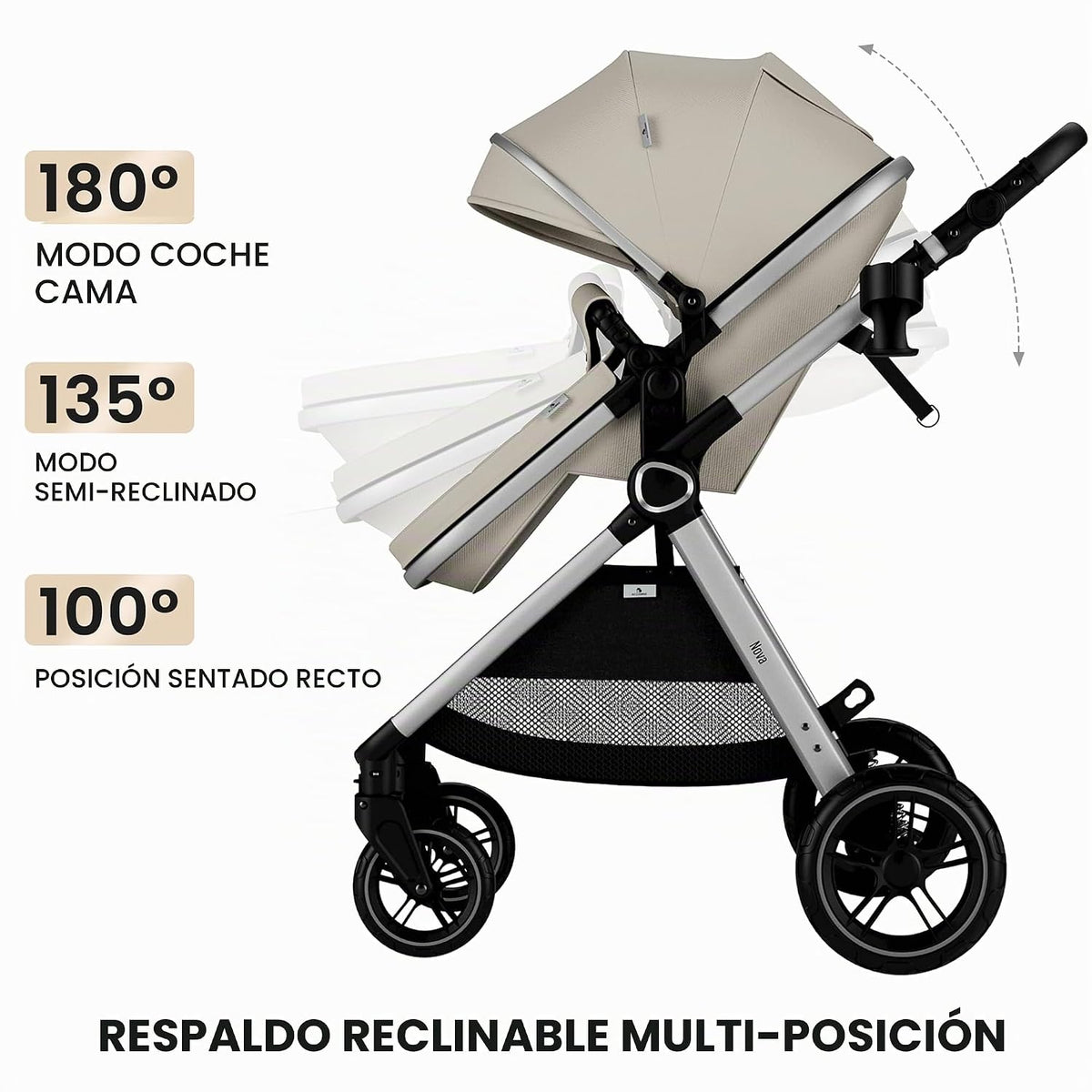 Accombe Cochecito de bebé convertible 2 en 1 para recién nacidos a...