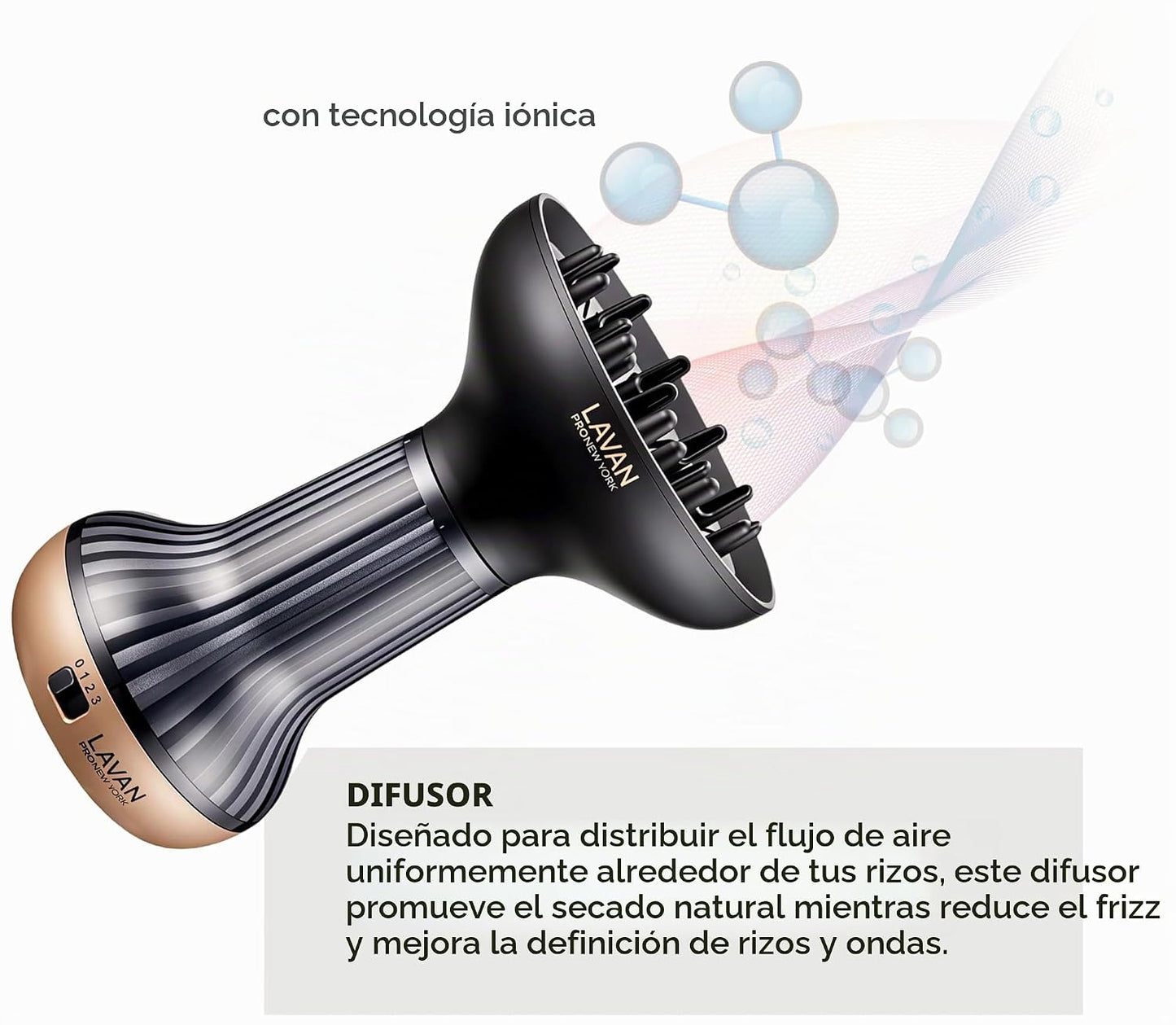 Secador de pelo difusor para cabello rizado - Secador de pelo con t...