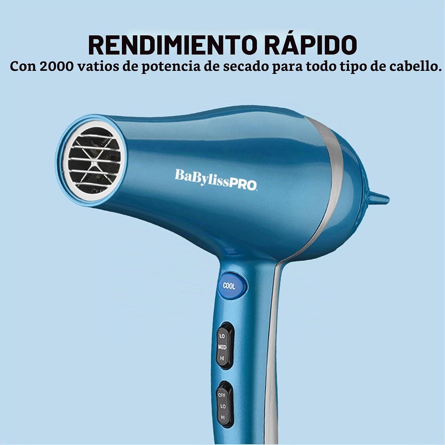 BaBylissPRO Nano Titanium secador de pelo de 2000 vatios con boquil...