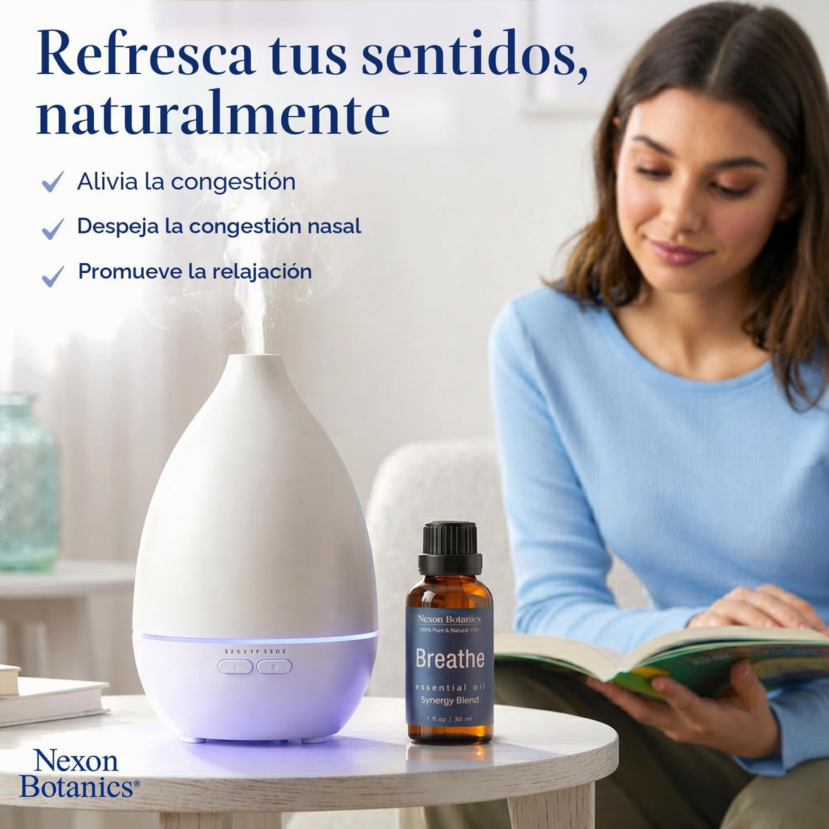Nexon Botanics Breathe - Mezcla de aceites esenciales, 1.0 onzas lí...