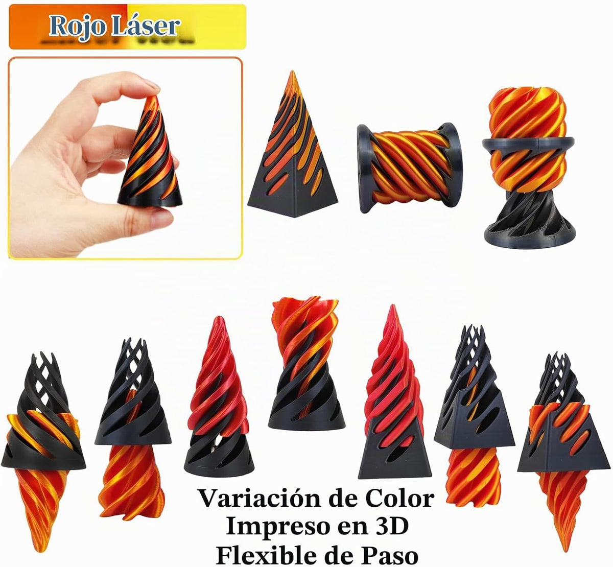 3 piezas de escultura de pirámide imposible impresa en 3D, juguete...