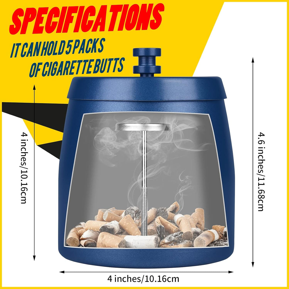 HARTAR Ceniceros sin humo para cigarrillos en interiores, juegos de...