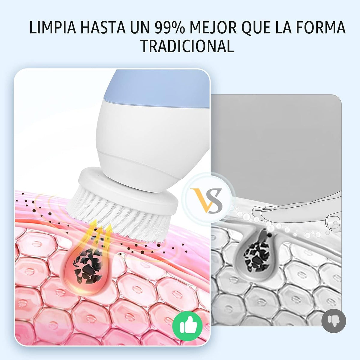 COSLUS Cepillo de Limpieza Facial de Silicona: Dispositivo de Masaj...