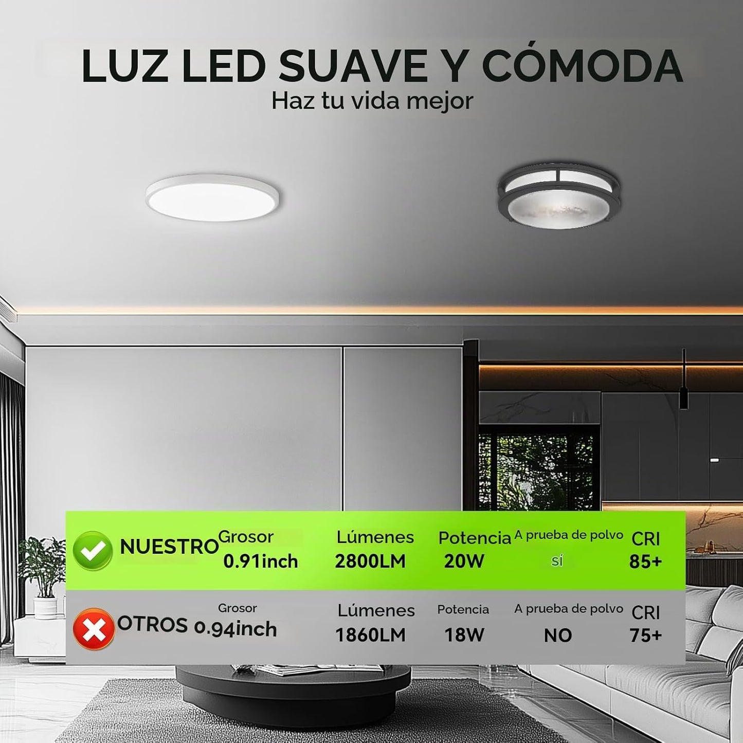 MODERN Paquete de 12 lámparas de techo LED de montaje empotrado ult...