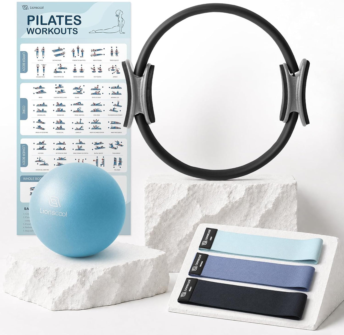 LIONSCOOL Juego de anillos de pilates círculo mágico de 14", mini p...