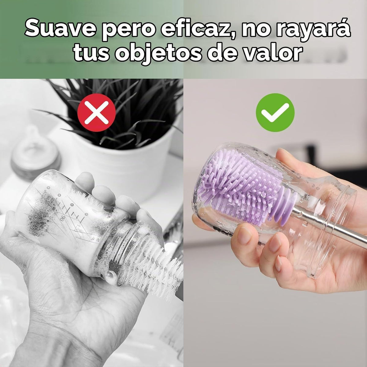 haakaa Cepillo de Limpieza Cepillo de Silicona para Biberones de Do...