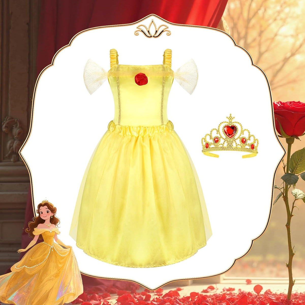 HAMSILY Ropa de princesa para niñas pequeñas de 3, 4, 5, 6 años | D...