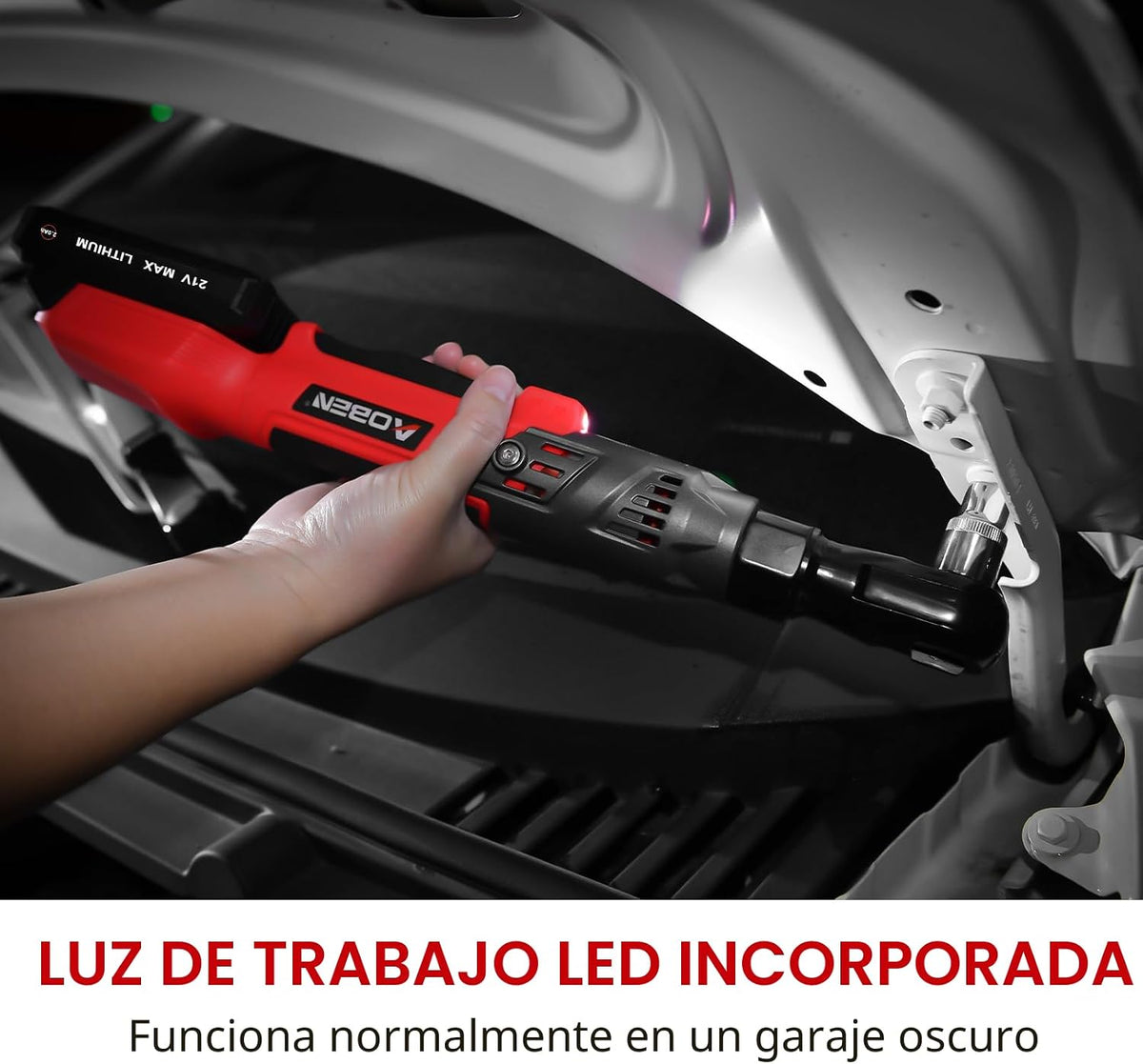 AOBEN Kit de Llave de Trinquete Inalámbrica de 21V 3\/8" - 74 F...