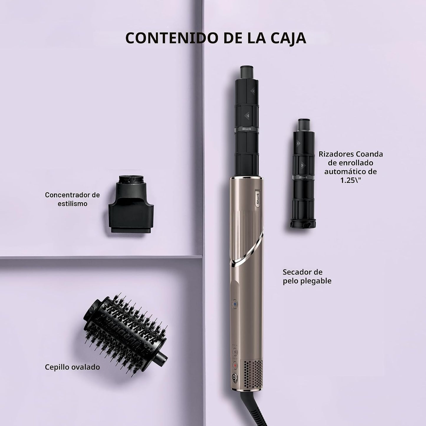 Sistema de Peinado y Secado con Aire Shark FlexStyle, Potente Secad...