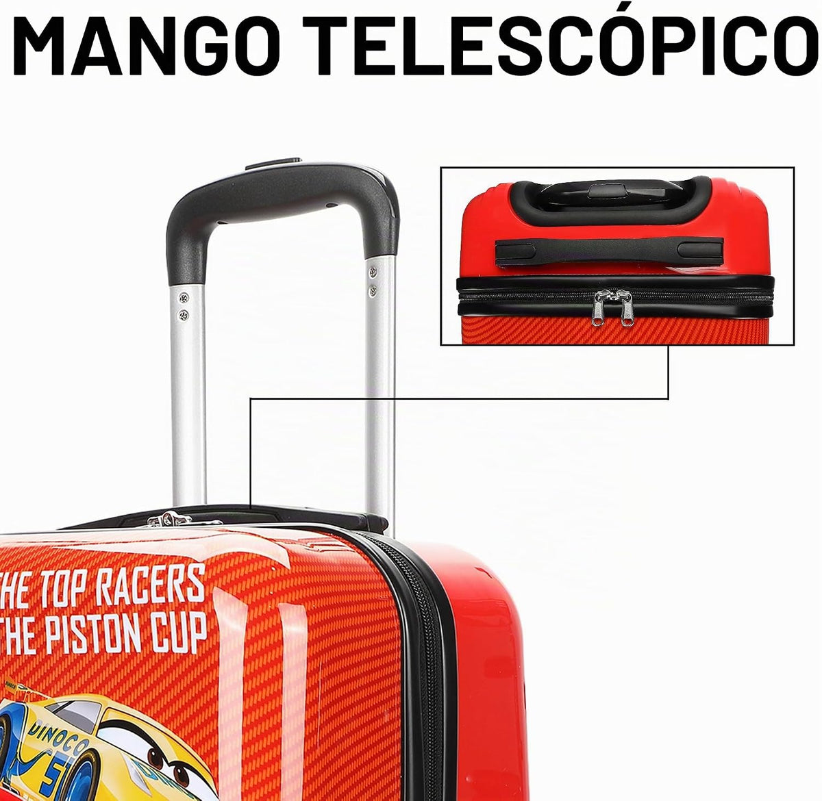 Bioworld Equipaje de mano con ruedas y asa, Coches Los mejores corr...