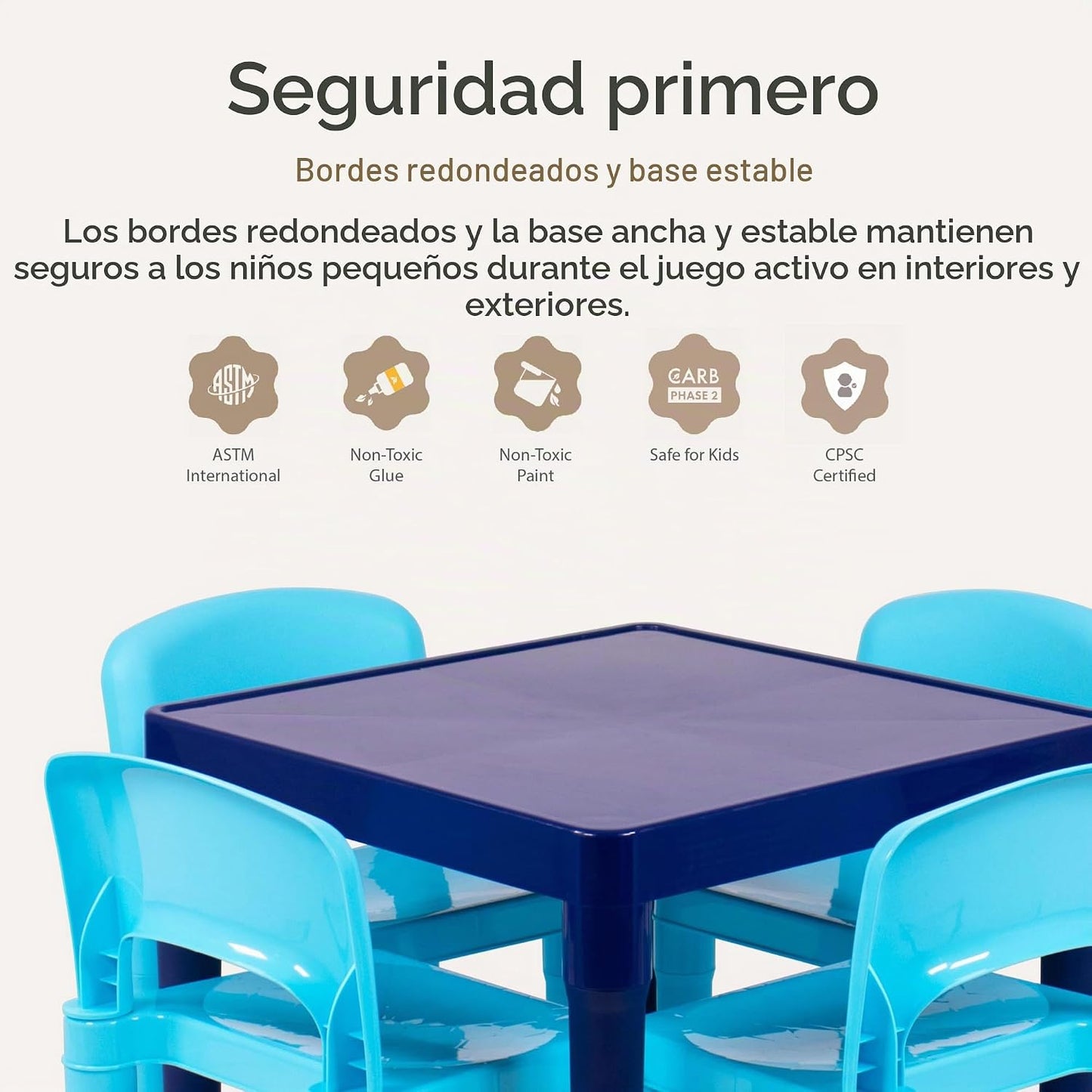 Humble Crew Juego de mesa y silla para niños, interior y exterior,...