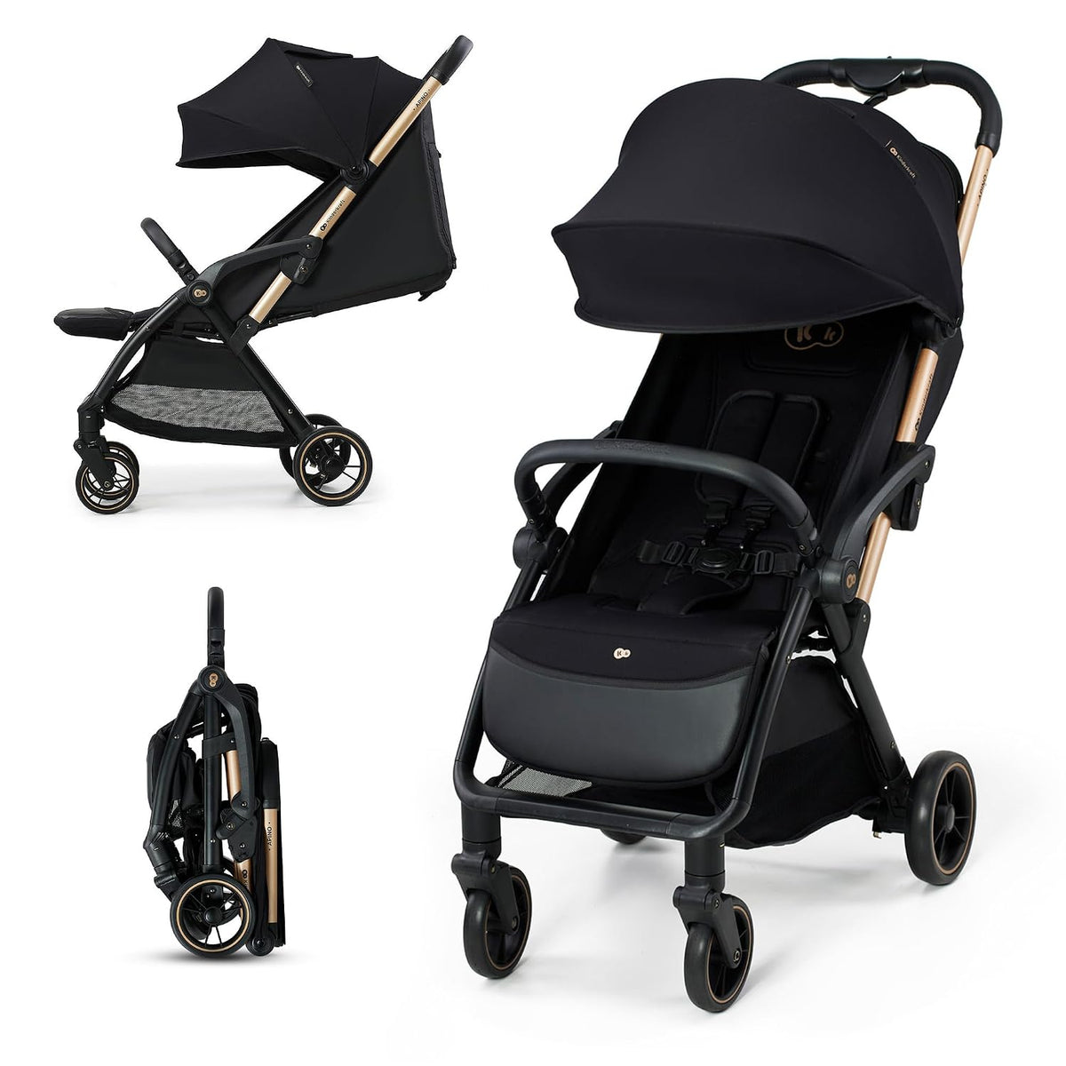 Kinderkraft APINO - Cochecito ligero, plegable automático, color ne...