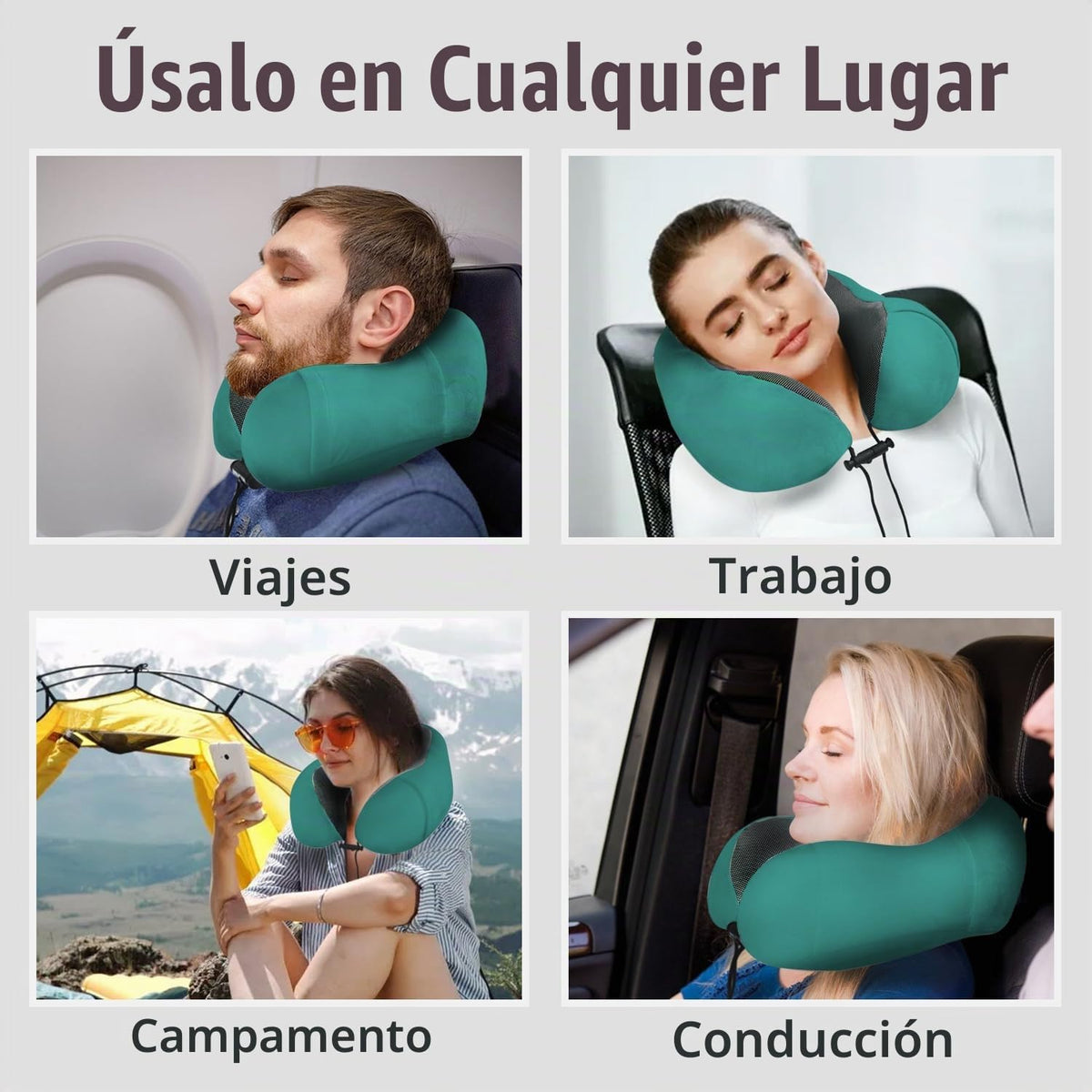 Elvodosia Almohada de viaje, almohada de cuello de espuma viscoelás...