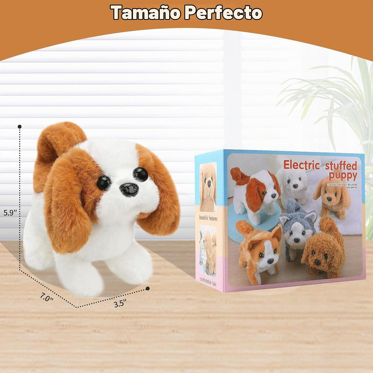 KSABVAIA - Juguete de peluche de San Bernardo electrónico interacti...