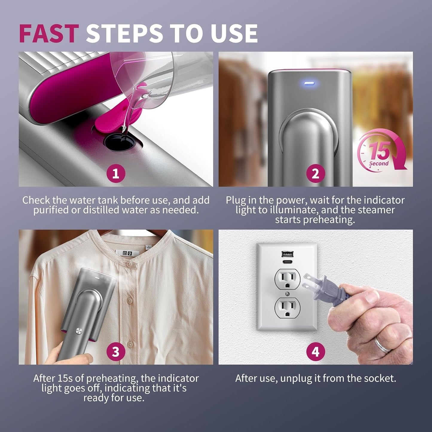 G9 Steam - Vaporizador de viaje profesional 2 en 1 para ropa, solo...